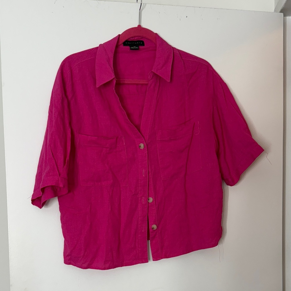 Sanctuary Pink Button-Up Blouse